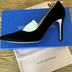Stuart Weitzman Black Suede Pumps, Size 38.5
